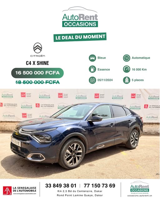 Publication AutoRent du 8 septembre 2026 — Citroën C4 X Shine en occasion